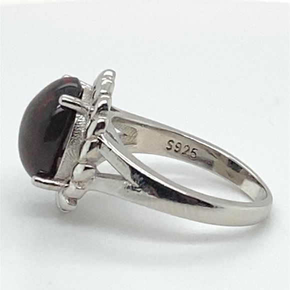 Black Opal 3.05ct Platinum Solid Silver Ring - Picture 5 of 5